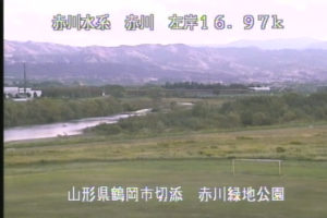 山形県鶴岡市 赤川 三川橋のライブカメラ