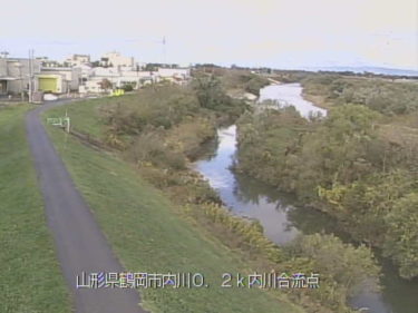 赤川 内川合流点のライブカメラ|山形県鶴岡市のサムネイル
