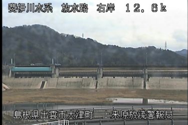 斐伊川放水路 上来原放流警告局のライブカメラ|島根県出雲市のサムネイル