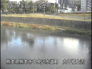 熊本県熊本市 白川 大甲橋上流のライブカメラ