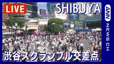 東急渋谷駅A6a付近から渋谷スクランブル交差点のライブカメラ|東京都渋谷区のサムネイル