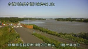 岐阜県各務原市 木曽川 川島大橋水位観測所のライブカメラ