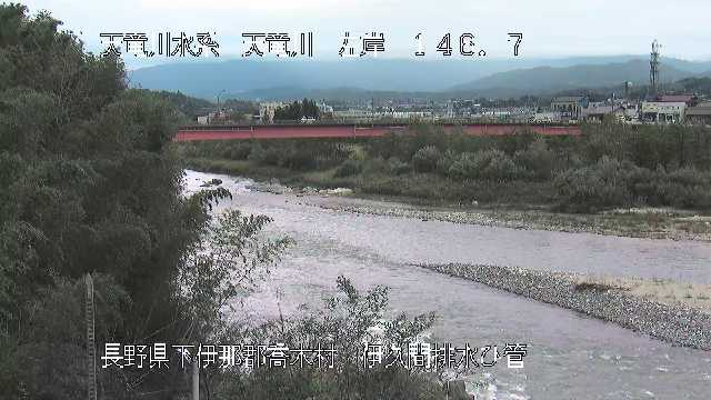 長野県喬木村 天竜川 伊久間排水ひ管のライブカメラ