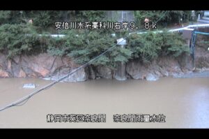 静岡県静岡市 藁科川 奈良間雨量水位のライブカメラ