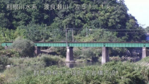 群馬県桐生市 渡良瀬川 赤岩橋下流のライブカメラ