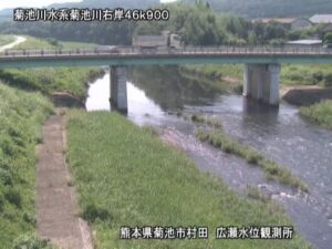 熊本県菊池市 菊池川 広瀬水位観測所のライブカメラ