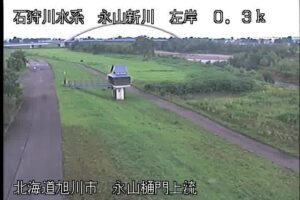 北海道旭川市 永山新川 永山樋門上流のライブカメラ