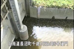 北海道長沼町 千歳川 南6号排水機場樋門2のライブカメラ