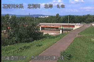 北海道旭川市 忠別川 取水堰上流のライブカメラ