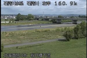 北海道旭川市 石狩川 秋月橋下流左岸のライブカメラ