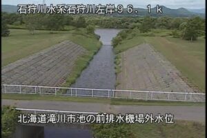 北海道滝川市 石狩川 池の前排水機場のライブカメラ