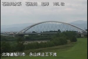北海道旭川市 石狩川 永山床止工下流右岸のライブカメラ