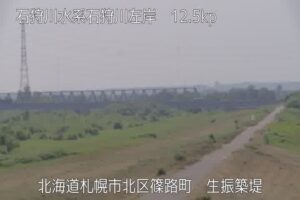 北海道札幌市 石狩川 生振築提上流のライブカメラ