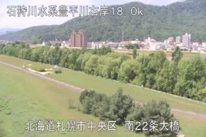 北海道札幌市 豊平川 南22条橋右岸下流のライブカメラ