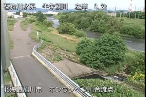 北海道旭川市 牛朱別川 ポンウシベツ川合流点のライブカメラ