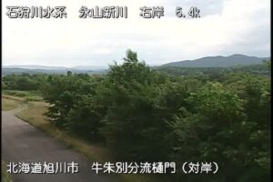 北海道旭川市 牛朱別川 牛朱別分流樋門のライブカメラ
