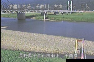 長野県千曲市 千曲川 杭瀬下のライブカメラ