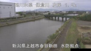 新潟県上越市 保倉川 JR保倉川橋梁下流のライブカメラ