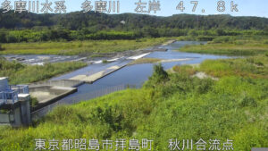 東京都昭島市 多摩川 秋川合流点のライブカメラ